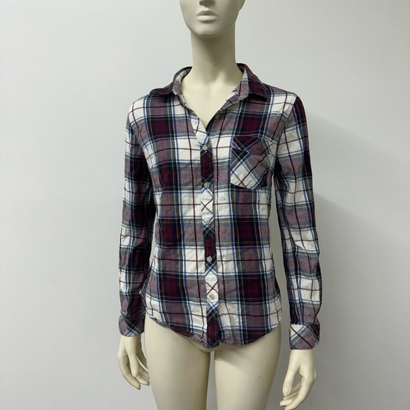 Thread & Supply Multicolor Plaid Flannel Button up - Picture 1 of 5